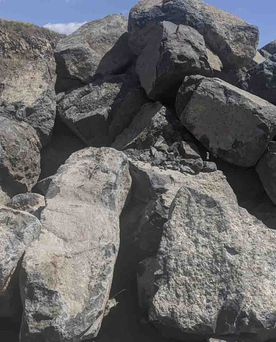 Black Crystal Basalt Boulders 5'