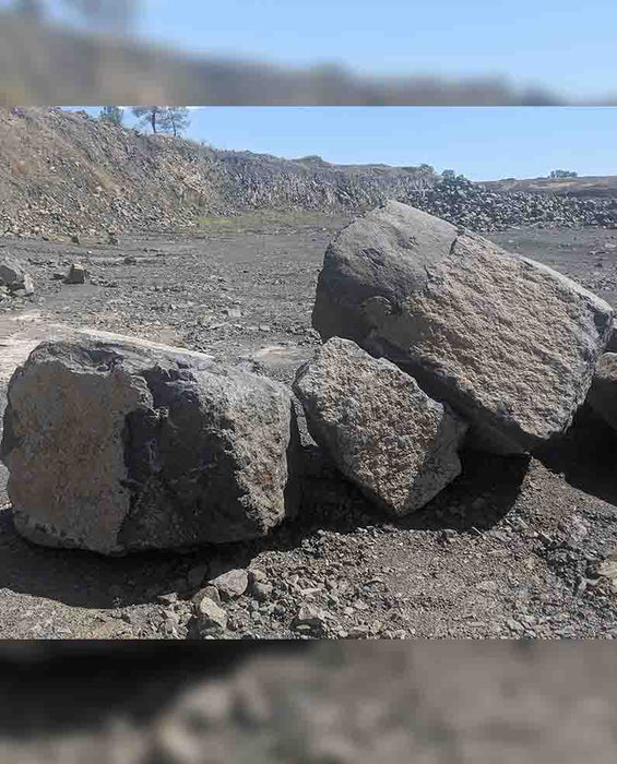 Black Crystal Basalt Boulders 4'