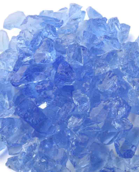 Light Blue Tempered Fire Glass