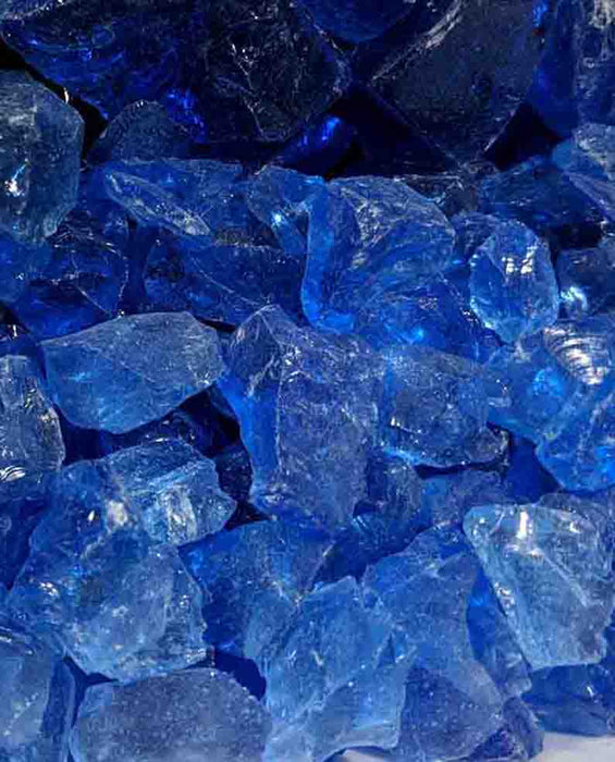 Ocean Blue Tempered Fire Glass
