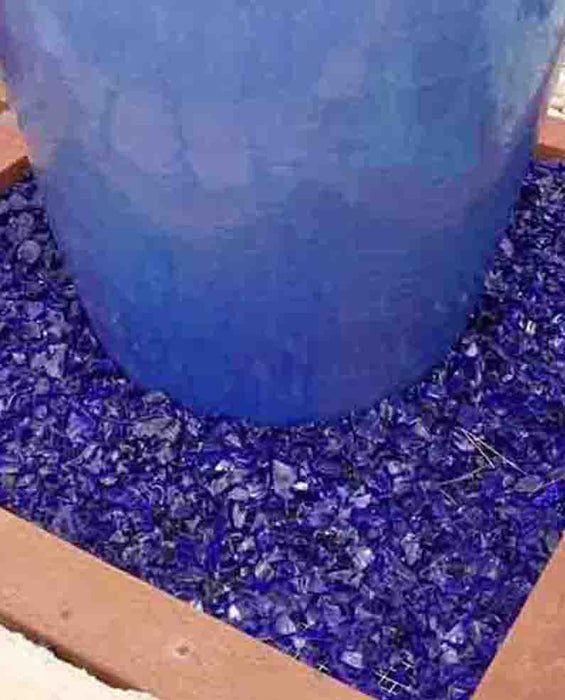 Cobalt Blue Tempered Fire Glass