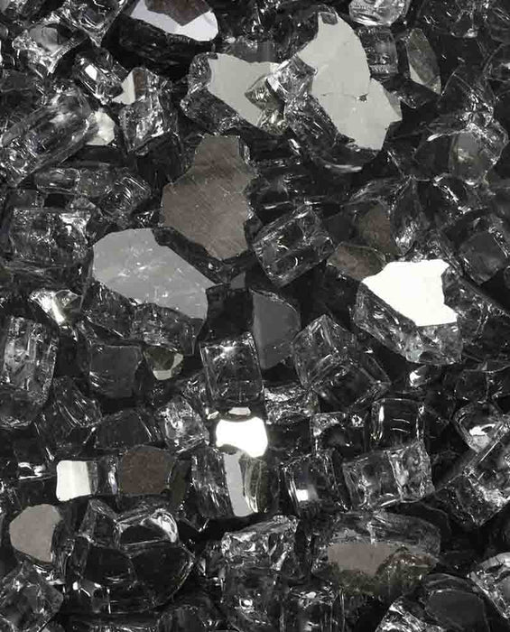 Gray Reflective Tempered Fire Glass