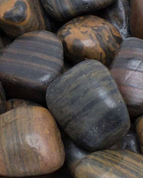 Tiger Striped Polished Pebbles 1/2" - 1"