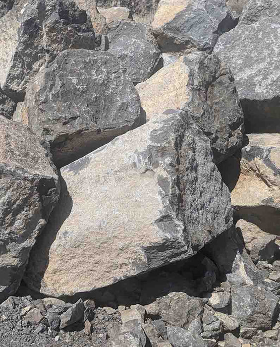Black Crystal Basalt Boulders 2'