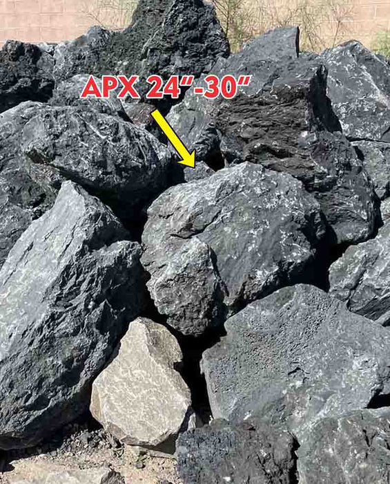 Black Lava Boulders 24" - 30"