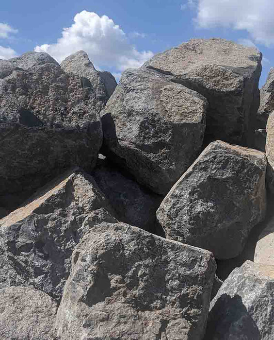 Black Crystal Basalt Boulders 2'