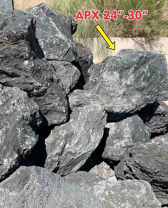 Black Lava Boulders 24" - 30"