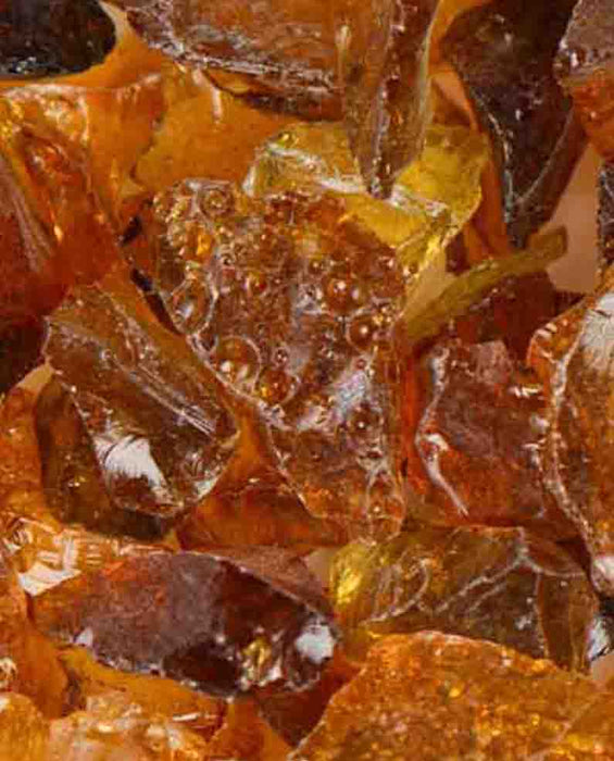 Crystal Amber Tempered Fire Glass