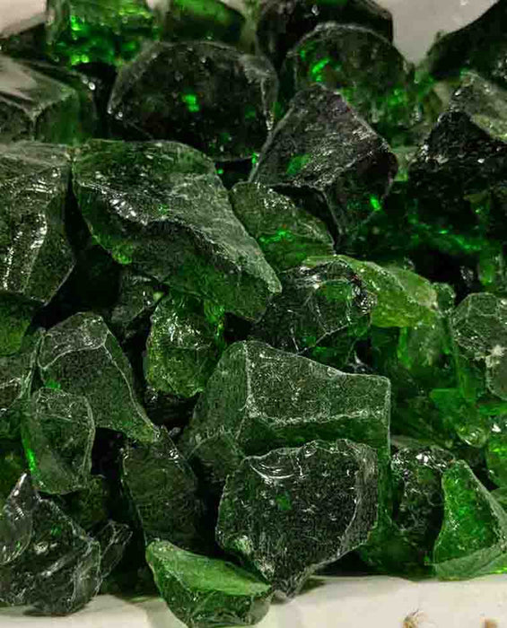 Green Tempered Fire Glass