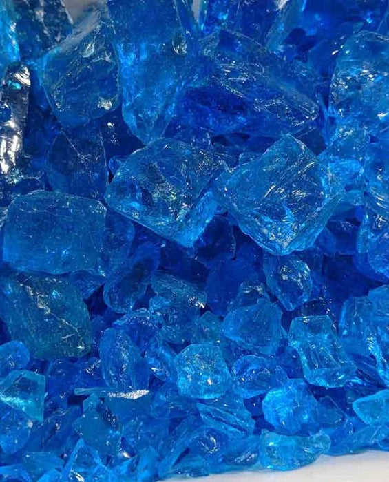 Turquoise Tempered Fire Glass
